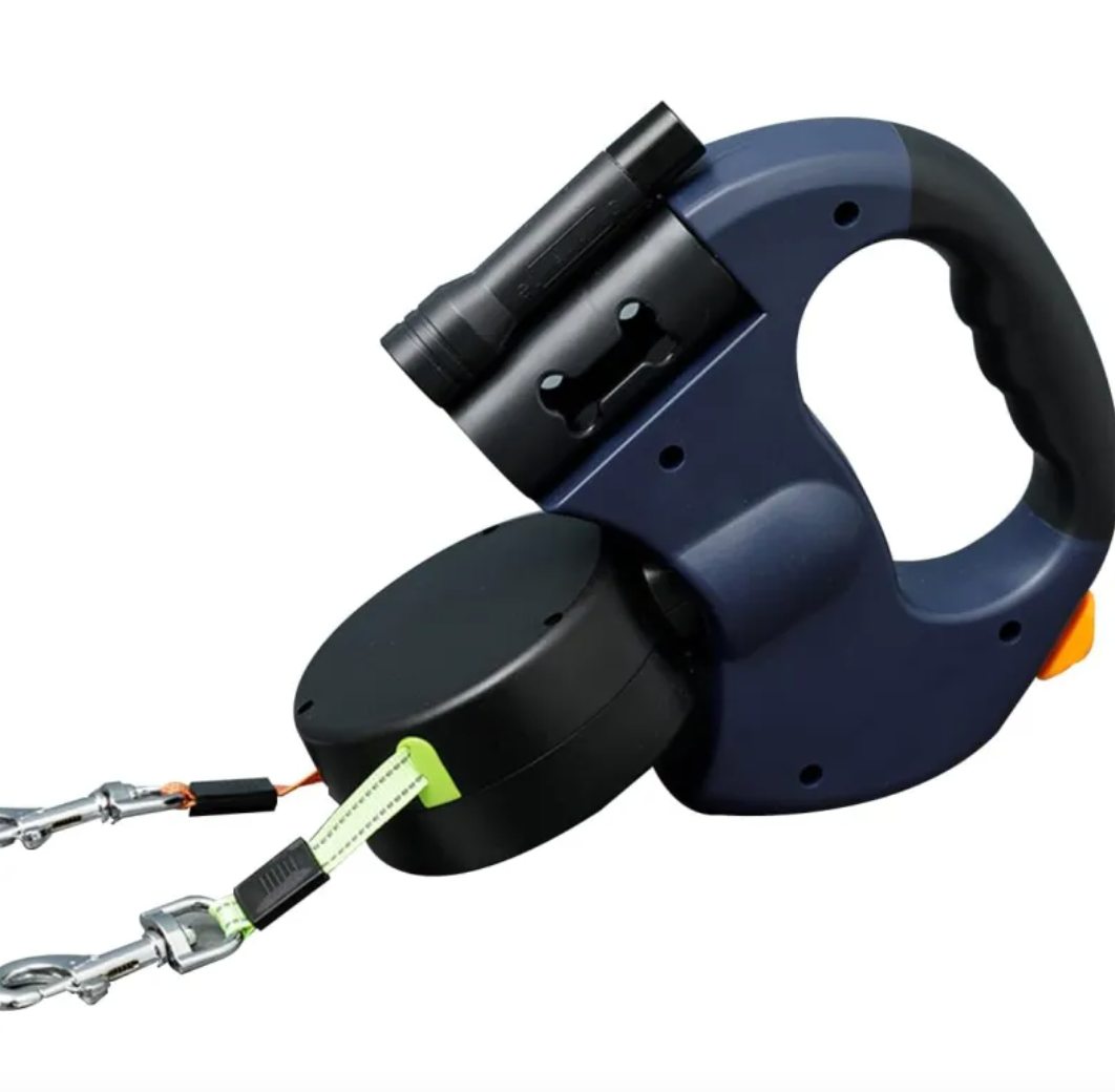 Dual Retractable Dog Leash – Tangle-Free 2-Dog Walking Leash