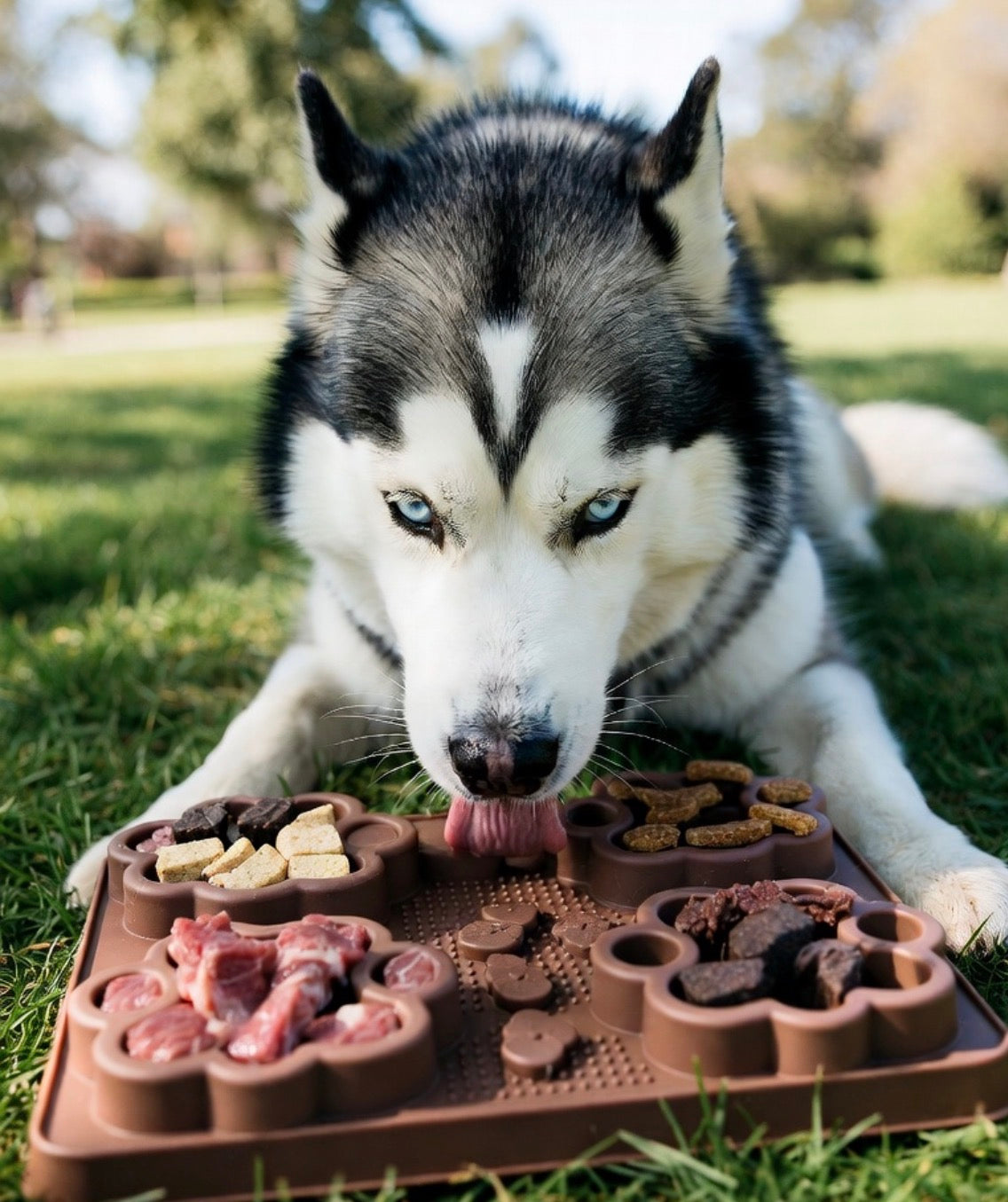 2-in-1 Lick Mat & Slow Feeder for Dogs – Suction Cup Puzzle Toy (Brown)