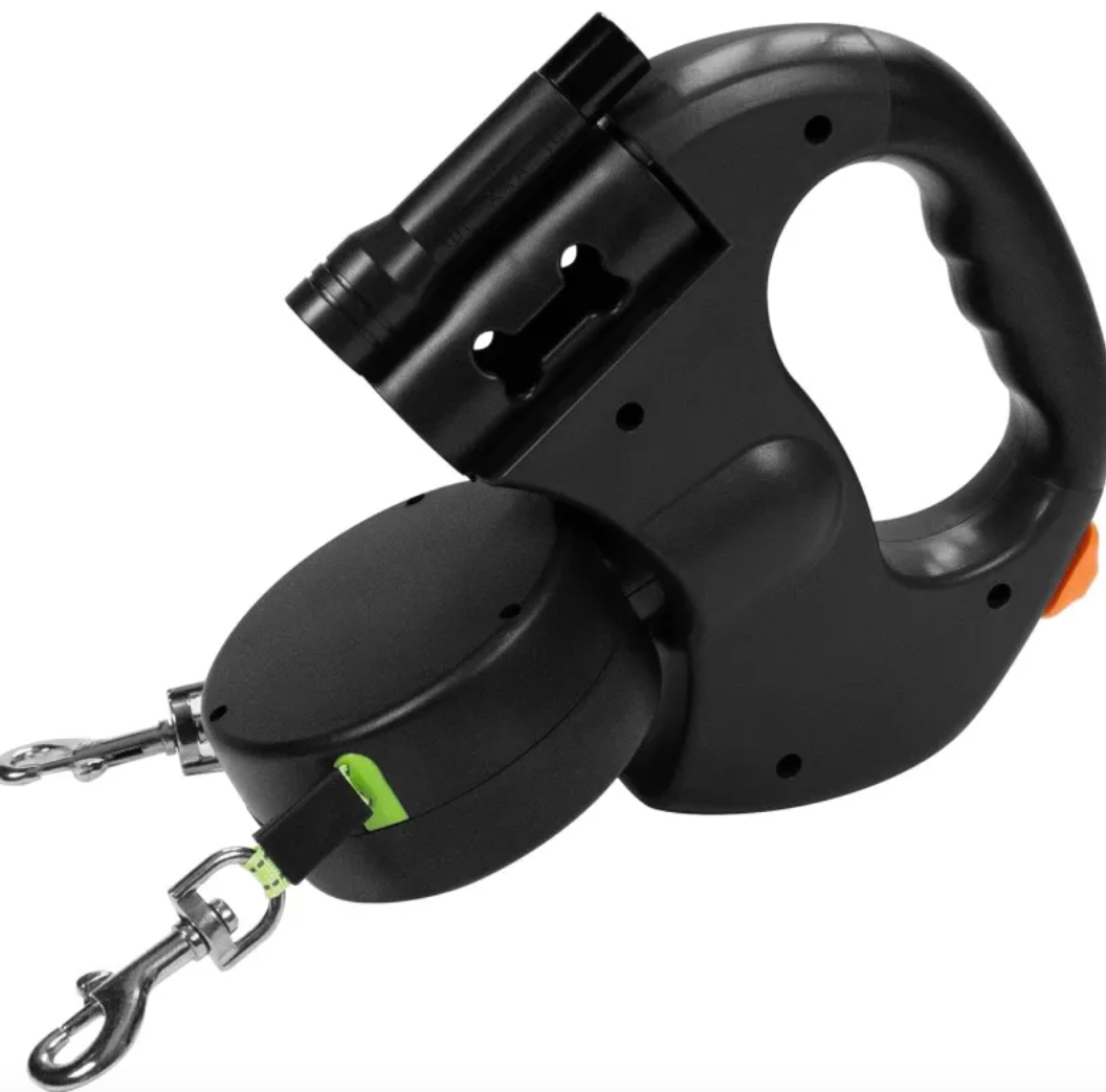 Dual Retractable Dog Leash – Tangle-Free 2-Dog Walking Leash