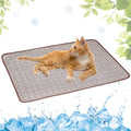 LEZUAN Dog Cooling Mat Washable Portable Summer Dog Pad Water-Absorbent Pet Cooling Pad Ice Silk Self-Cooling Mat for Dog for Kennel/Sofa/Bed/Floor/Car Seats(Coffee11x15in)