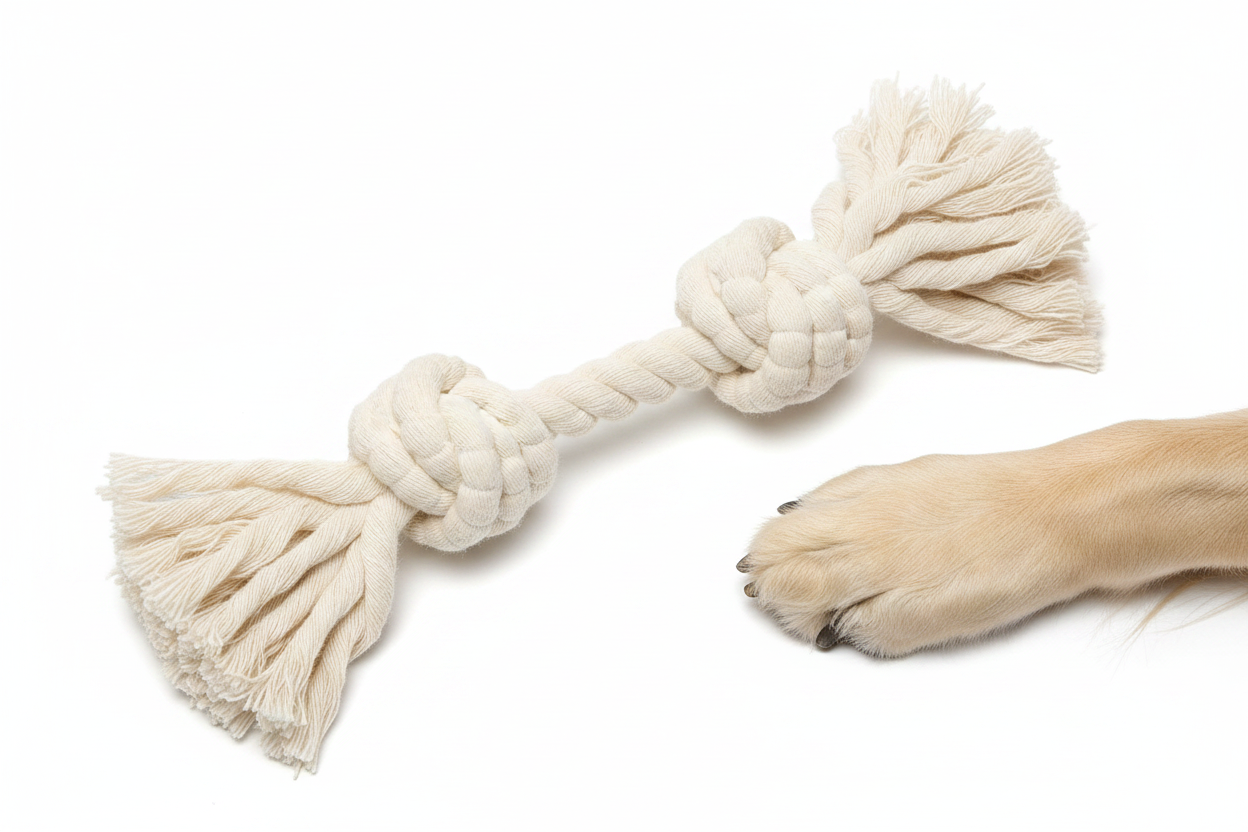 Natural Cotton Rope Dog Toy – Tough Tug & Chew Toy for Dogs