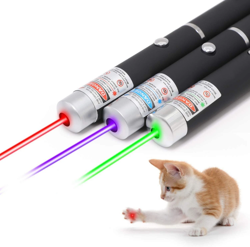 3-Pack Laser Pointer Pet Toy – Green, Blue & Red Visible Beam for Cats & Dogs