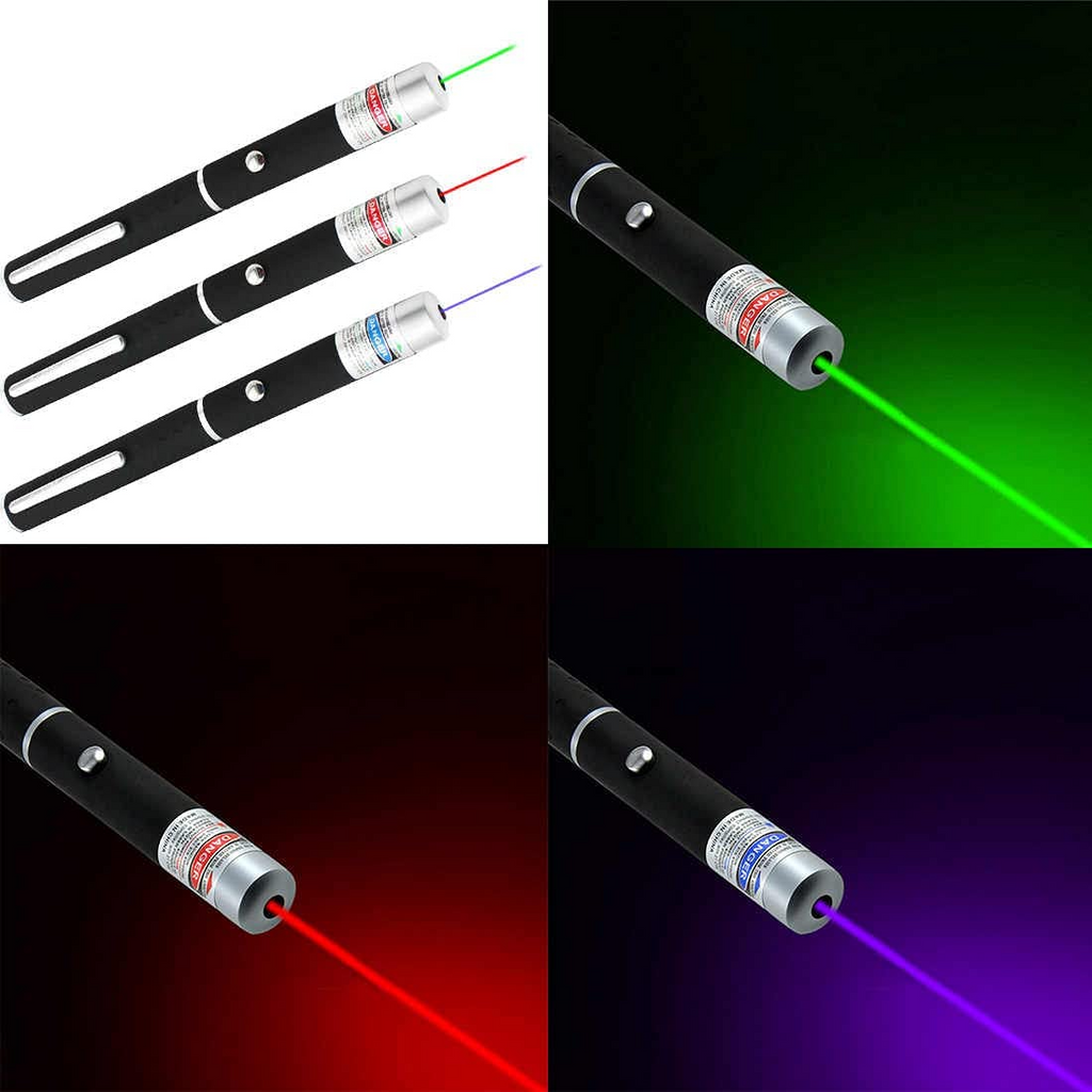 3-Pack Laser Pointer Pet Toy – Green, Blue & Red Visible Beam for Cats & Dogs